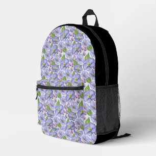 Aquarell Lila Veilchen & Floralmuster Bedruckter Rucksack