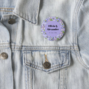 Aquarell Lila Veilchen & Floralmuster Button