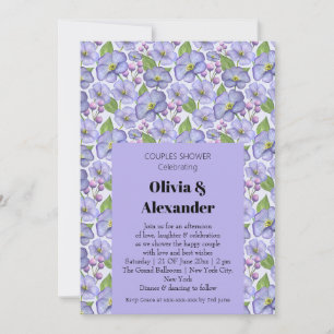 Aquarell Lila Veilchen & Floralmuster Einladung
