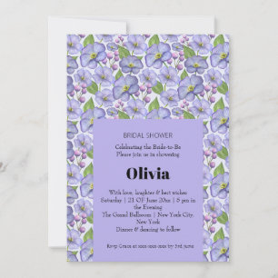 Aquarell Lila Veilchen & Floralmuster Einladung