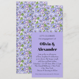 Aquarell Lila Veilchen & Floralmuster Einladung