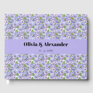 Aquarell Lila Veilchen & Floralmuster Gästebuch