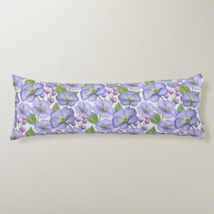 Aquarell Lila Veilchen & Floralmuster Seitenschläferkissen