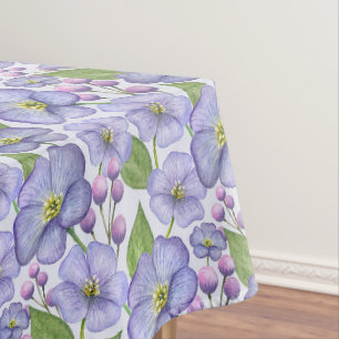Aquarell Lila Veilchen & Floralmuster Tischdecke