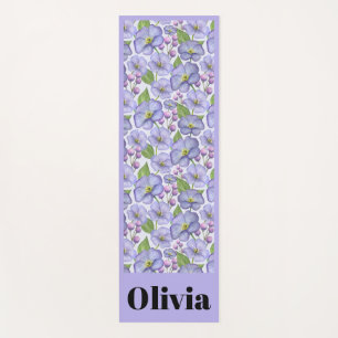 Aquarell Lila Veilchen & Floralmuster Yogamatte