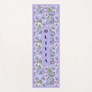 Aquarell Lila Veilchen & Floralmuster Yogamatte