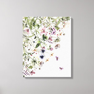 Aquarell Lila Wildblumen Leinwanddruck
