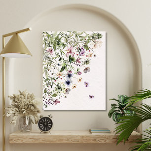 Aquarell Lila Wildblumen Leinwanddruck
