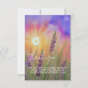 Aquarell lila Wildblumen Sonnenuntergang anpassbar Karte