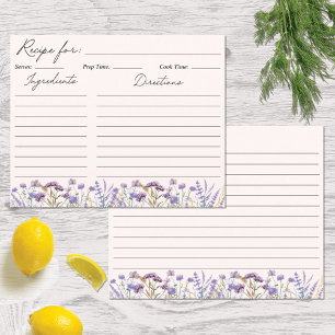 Aquarell-Lila-Wildblumenwiese-Rezeptkarte