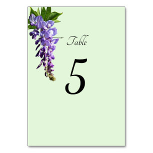 Aquarell-Lila-Wisteria-Tischnummern Tischnummer