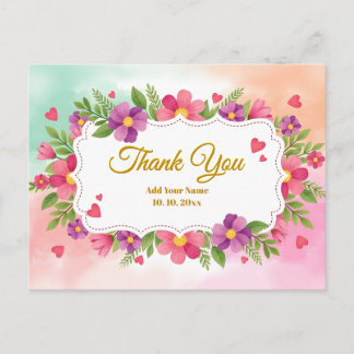 Aquarell-Lily-Grace-Blumen-Schreibwaren-Dankeschön Postkarte