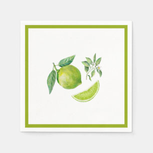 Aquarell Limon und Blätter Papier Napkin Serviette
