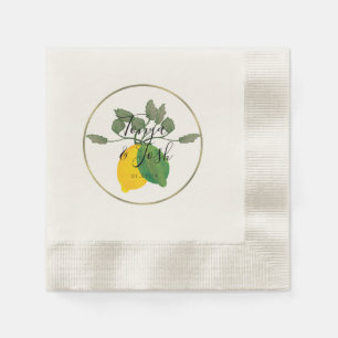 Aquarell Limoncillo-Limonen-Hochzeit Serviette