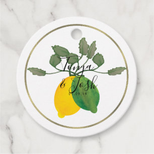 Aquarell-Limoncillo-Zitrone-Lime-Hochzeit Geschenkanhänger