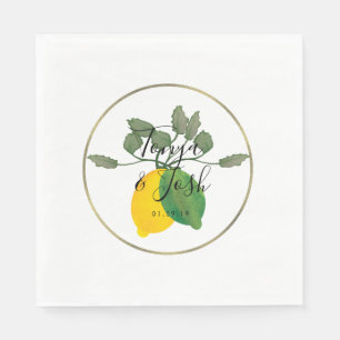 Aquarell Limoncillo Zitrone Limette Hochzeit Serviette