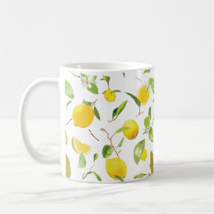 Aquarell-Limonen & Blätter 2 Kaffeetasse