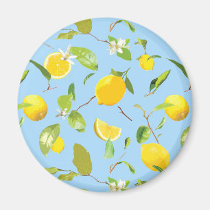 Aquarell-Limonen & Blätter 3 Magnet