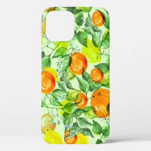 Aquarell-Limonen, Blumen, Zitrusmuster. Case-Mate iPhone Hülle