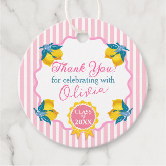 Aquarell-Limonen-Frisch-Diplomiert-Danke-pink Geschenkanhänger