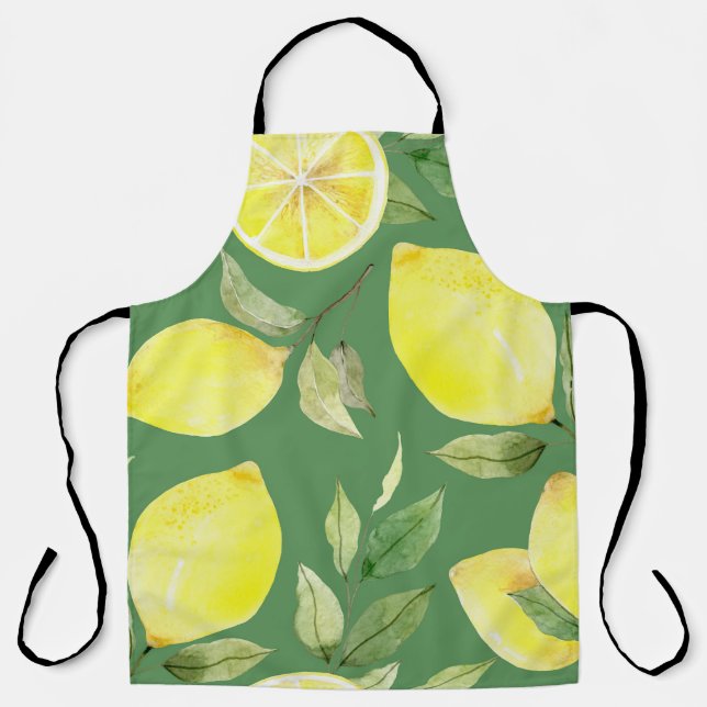 Aquarell-Limonen, Frucht-Tapetenmuster. Schürze (Vorderseite)