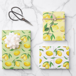Aquarell-Limonen Geschenkpapier Set