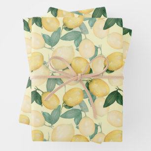 Aquarell-Limonen Geschenkpapier Set