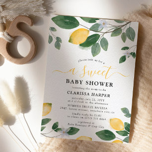 Aquarell-Limonen & Grünzeug Süße Babyparty Einladung
