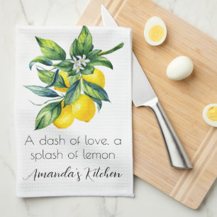 Aquarell-Limonen personalisiert  Geschirrtuch