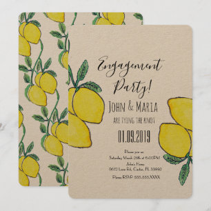 Aquarell-Limonen-Reben-Grün-Hochzeits-Kraft Einladung