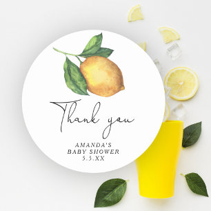 Aquarell-Limonie danke Runder Aufkleber