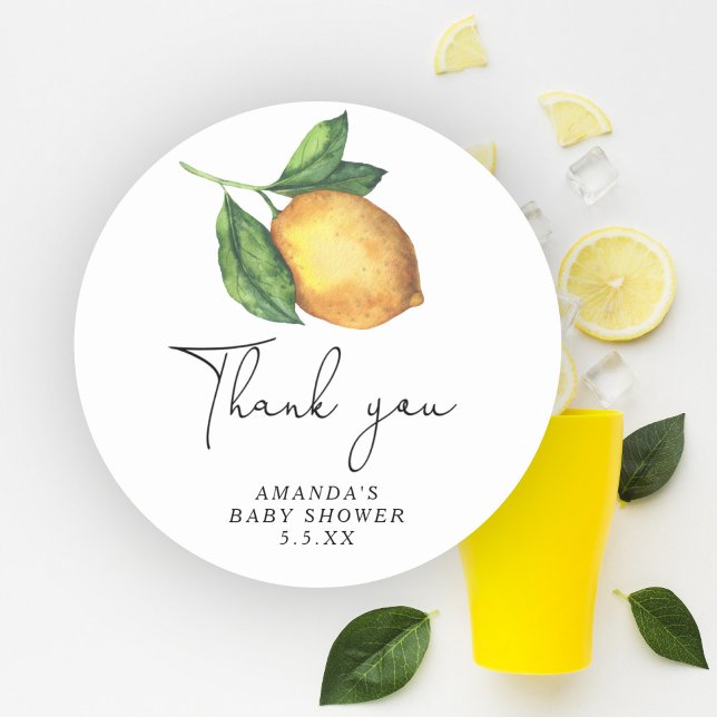 Aquarell-Limonie danke  Runder Aufkleber (Von Creator hochgeladen)
