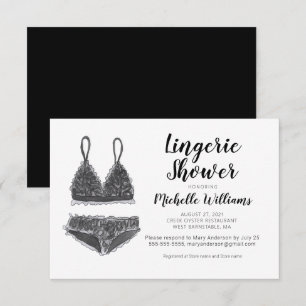 Aquarell Lingerie Dusche Brautparty Einladung