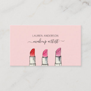 Aquarell-Lippenstift Visagisten Visitenkarte