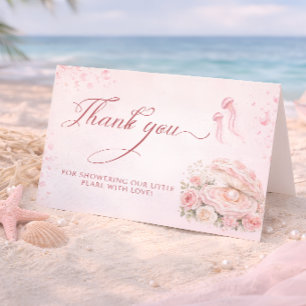 Aquarell-Little-Pearl-Baby-Shower-Dankeskarten Dankeskarte