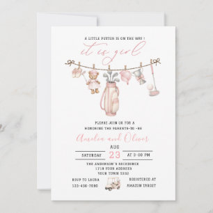 Aquarell Little putter ist auf dem Weg Baby-Party Einladung