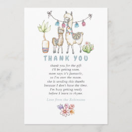 Aquarell Llama Babydusche Danke