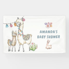 Aquarell Llama-Kinderdusche Banner