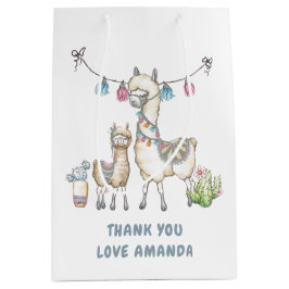 Aquarell Llama-Kinderdusche Mittlere Geschenktüte