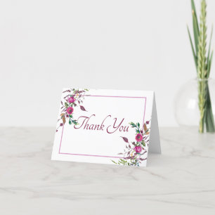 Aquarell lockere rosa Blüten Dankeskarten Dankeskarte