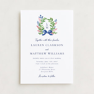 Aquarell-Lorbeerkamm-Hochzeitseinladung Einladung