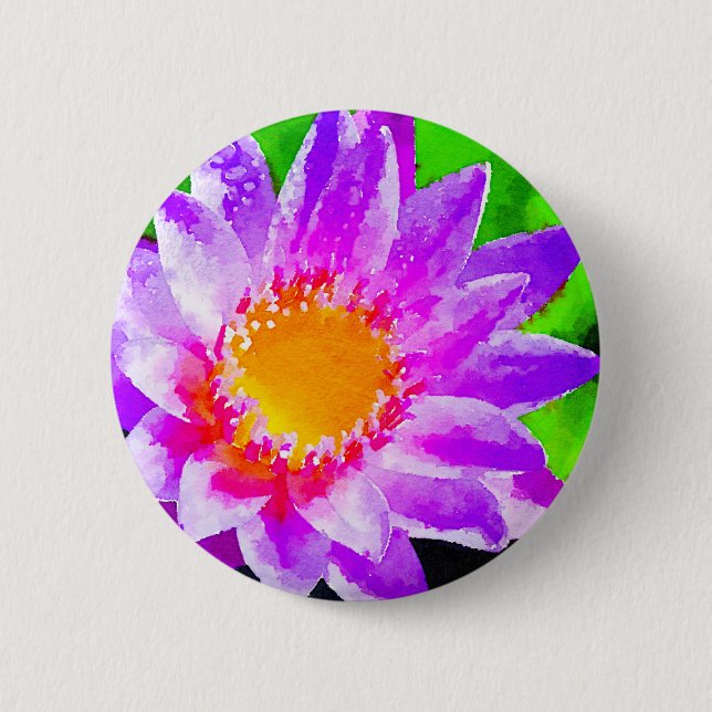 Aquarell Lotus Button (Vorderseite)