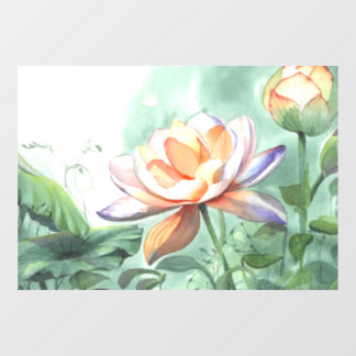 Aquarell-Lotus Fensteraufkleber