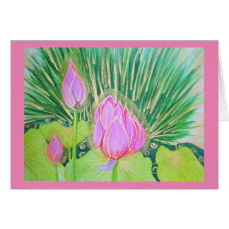 Aquarell Lotus mit Goldakzenten