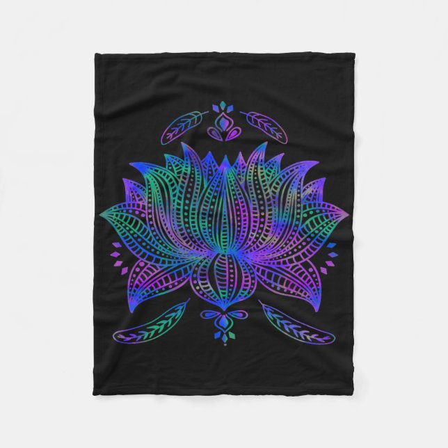 Aquarell-Lotusblume Hübsche Yoga  Fleecedecke (Vorderseite)