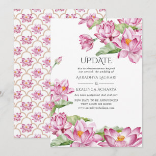 Aquarell-Lotusblume Indische Hochzeitsankündigung Einladung