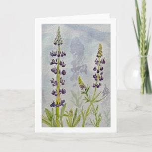 Aquarell-Lupinen-Leerkarte Karte