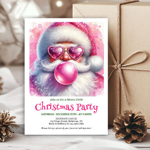 Aquarell lustiger Santa Sonnenbrille Weihnachtsein Einladung