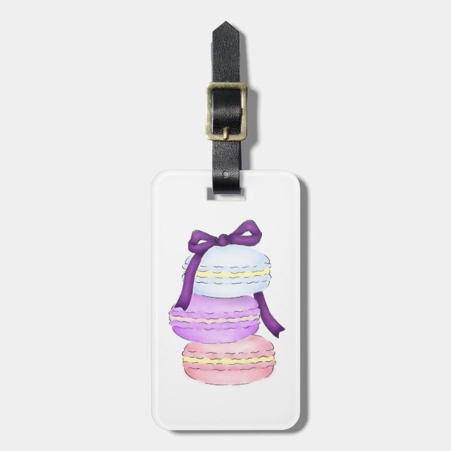 Aquarell Macaron Stapel-Gepäckanhänger Gepäckanhänger (Vorderseite vertikal)