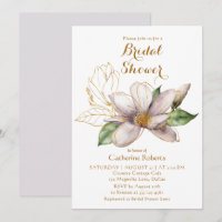 Aquarell-Magnolie Lila Florale Brautparty